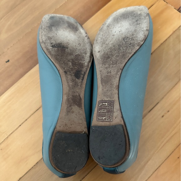 Furla teal Italian leather ballet flats 36 - Picture 6 of 7